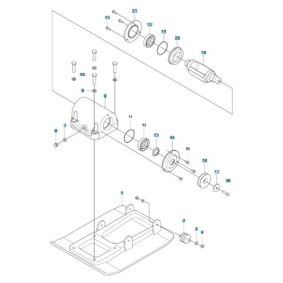 Ground Plate Assembly for Husqvarna LF 160 (Diesel) Compactor