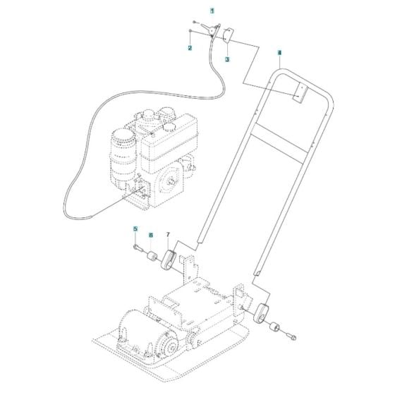 Handle Assembly for Husqvarna LF 160 (Diesel) Compactor