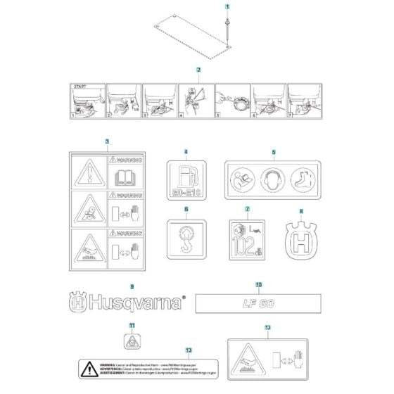 Decals for Husqvarna LF 60 LA Compactor