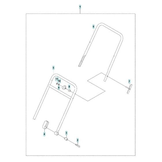 Handle Assembly for Husqvarna LF 75 LAT Compactor