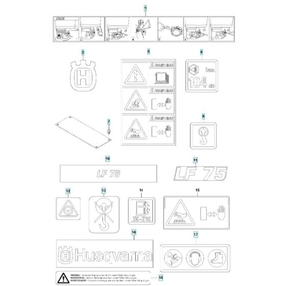 Decals for Husqvarna LF 75 L Compactor