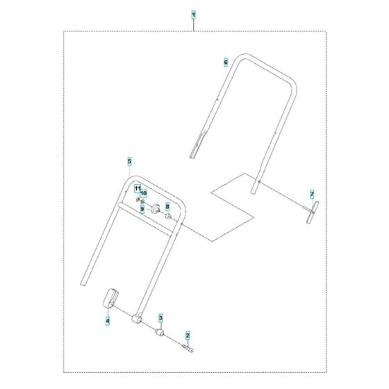 Handle Assembly for Husqvarna LF 75 L Compactor