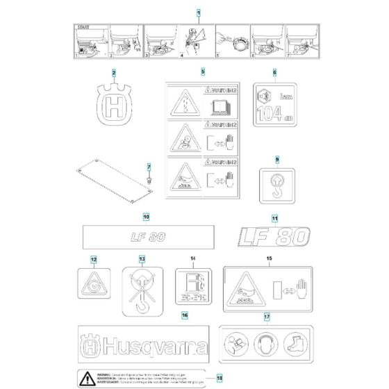 Decals for Husqvarna LF 80 LAT Compactor