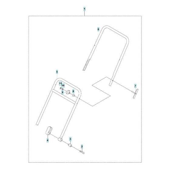 Handle Assembly for Husqvarna LF 80 LAT Compactor