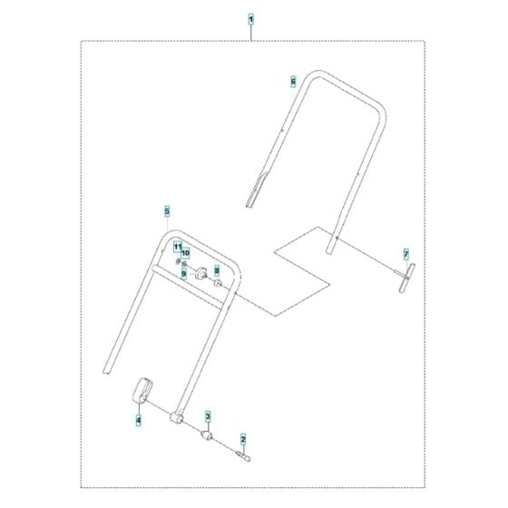 Handle Assembly for Husqvarna LF 80 L Compactor