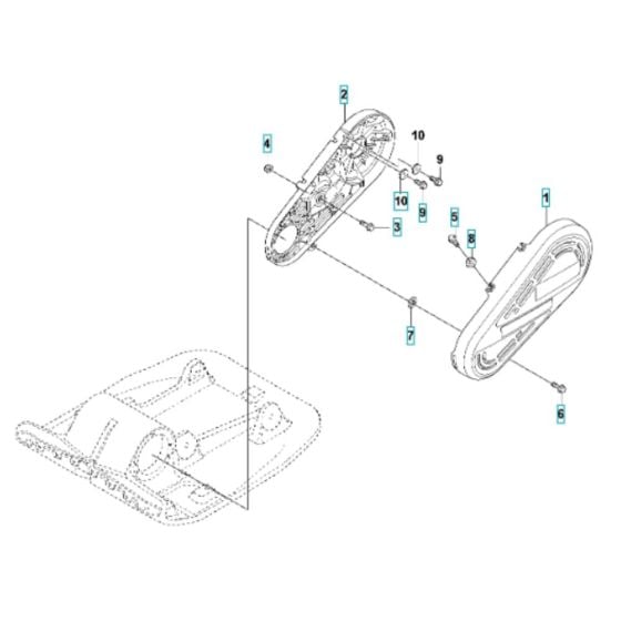 Belt Guard Assembly for Husqvarna LFV 100 Compactor