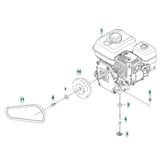 Engine Assembly for Husqvarna LFV 100 Compactor