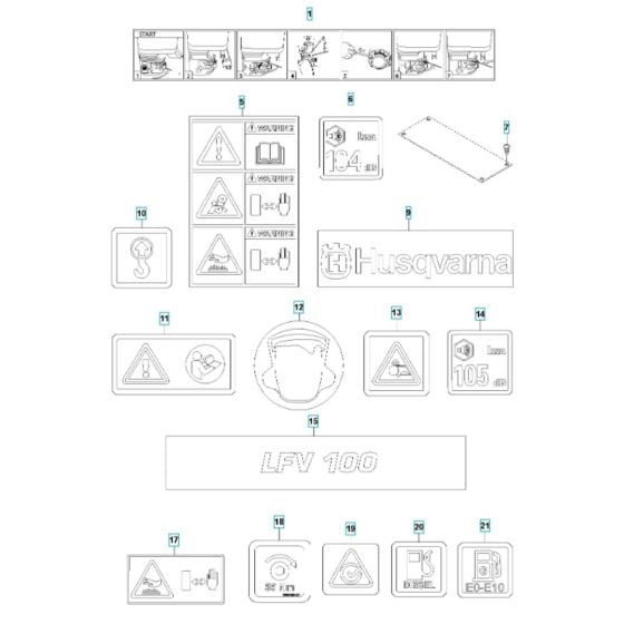 Decals for Husqvarna LFV 100 D Compactor