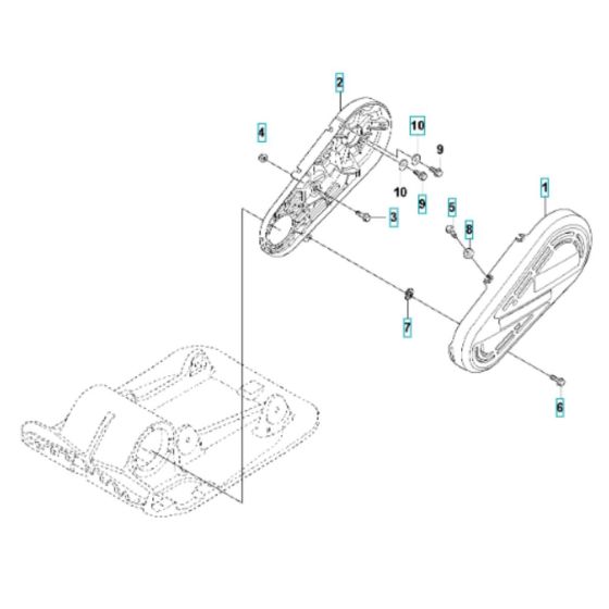 Belt Guard Assembly for Husqvarna LFV 80 Compactor