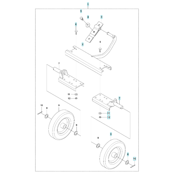 Transport Assembly for Husqvarna LG 164 Diesel Reversible Compactor