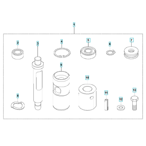 Piston Assembly for Husqvarna LG 164 Diesel Reversible Compactor