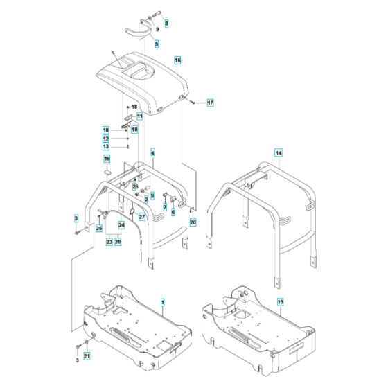 Frame Assembly for Husqvarna LG 164 Diesel Reversible Compactor