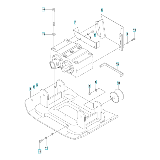 Ground Plate Assembly for Husqvarna LG 164 Diesel Reversible Compactor