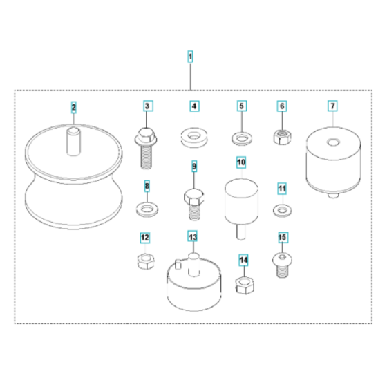 Shock Absorber Assembly for Husqvarna LG 164 Petrol Reversible Compactor