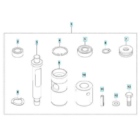 Piston Assembly for Husqvarna LG 164 Petrol Reversible Compactor