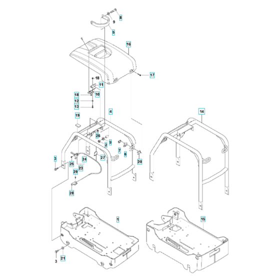 Frame Assembly for Husqvarna LG 164 Petrol Reversible Compactor