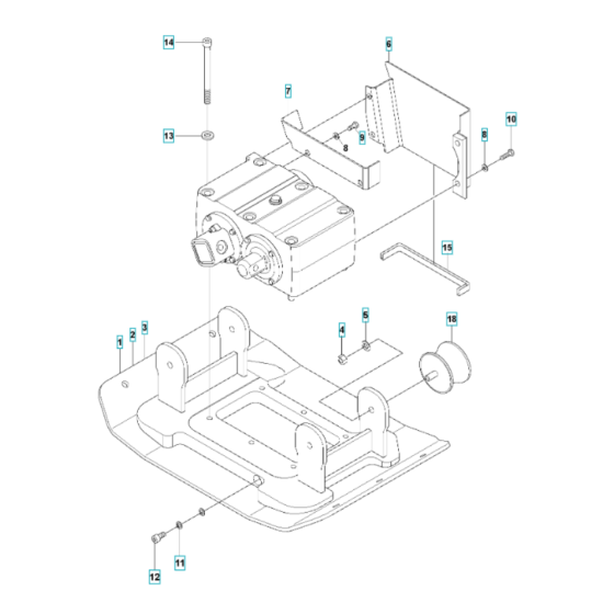 Ground Plate Assembly for Husqvarna LG 164 Petrol Reversible Compactor