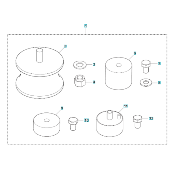 Shock Absorber Assembly for Husqvarna LG 200 Reversible Compactor