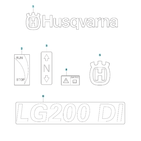 Decals for Husqvarna LG 200 Reversible Compactor