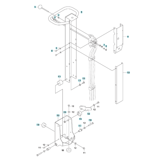 Handle Assembly for Husqvarna LG 200 Reversible Compactor