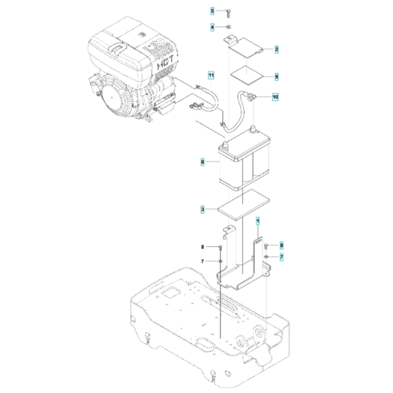 Battery Assembly for Husqvarna LG 204 Diesel Reversible Compactor