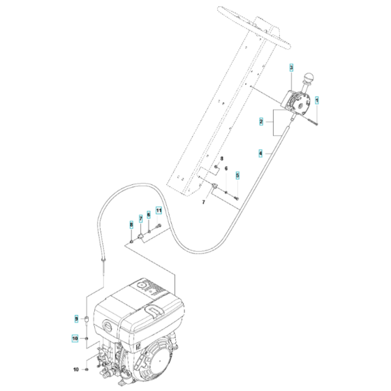 Throttle Control (EPA) Assembly for Husqvarna LG 204 Diesel Reversible Compactor