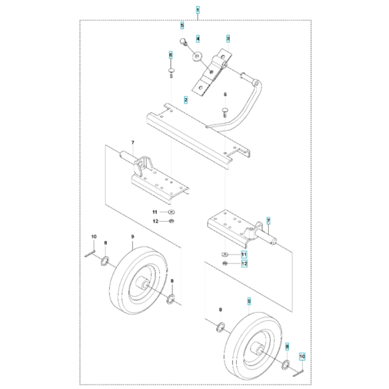 Transport Assembly for Husqvarna LG 204 Diesel Reversible Compactor