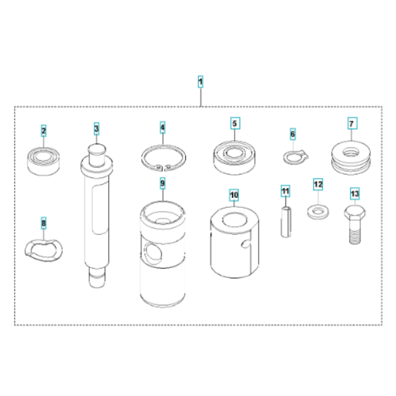 Piston Assembly for Husqvarna LG 204 Diesel Reversible Compactor