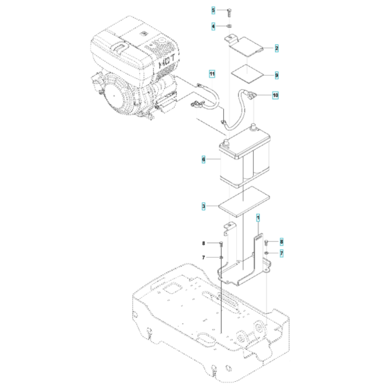 Battery Assembly for Husqvarna LG 204 Petrol Reversible Compactor