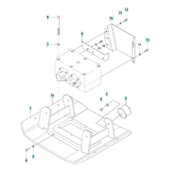 Ground Plate Assembly for Husqvarna LG 204 Petrol Reversible Compactor