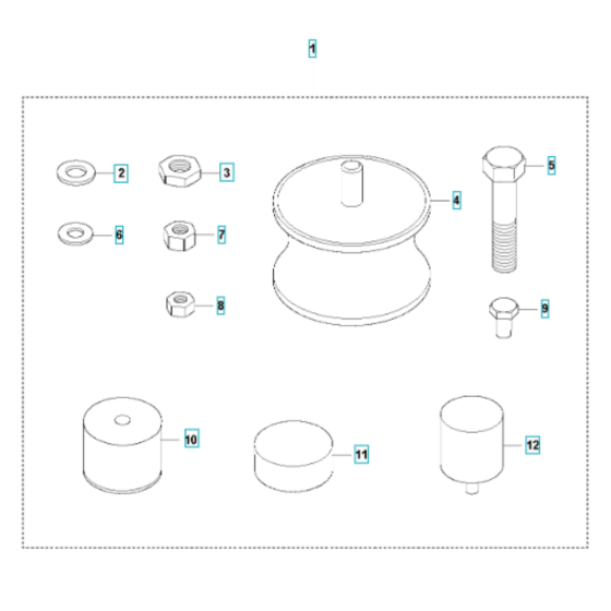 Shock Absorber Assembly for Husqvarna LG 204 Petrol Reversible Compactor