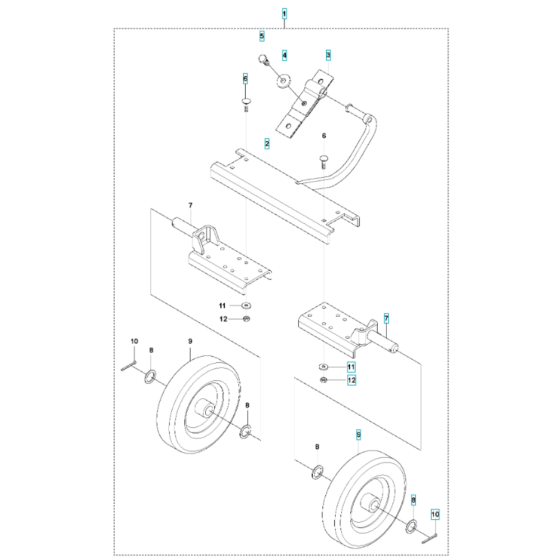 Transport Assembly for Husqvarna LG 204 Petrol Reversible Compactor