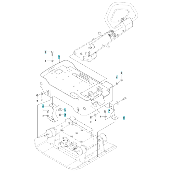 Engine Plate Assembly for Husqvarna LG 204 Petrol Reversible Compactor