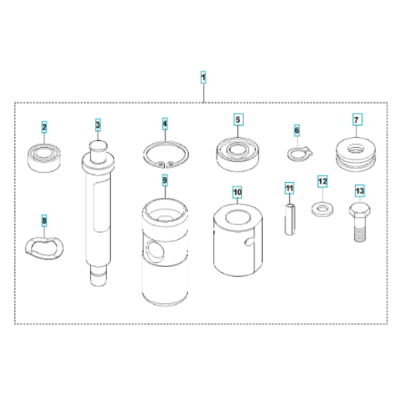 Piston Assembly for Husqvarna LG 204 Petrol Reversible Compactor