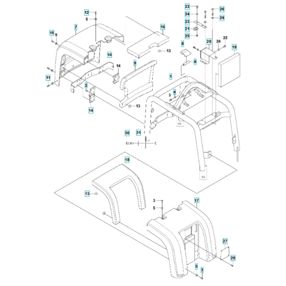 Frame Assembly for Husqvarna LG 300 Diesel Reversible Compactor