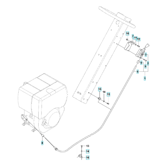 Throttle Control (Non-EPA) Assembly for Husqvarna LG 300 Diesel Reversible Compactor