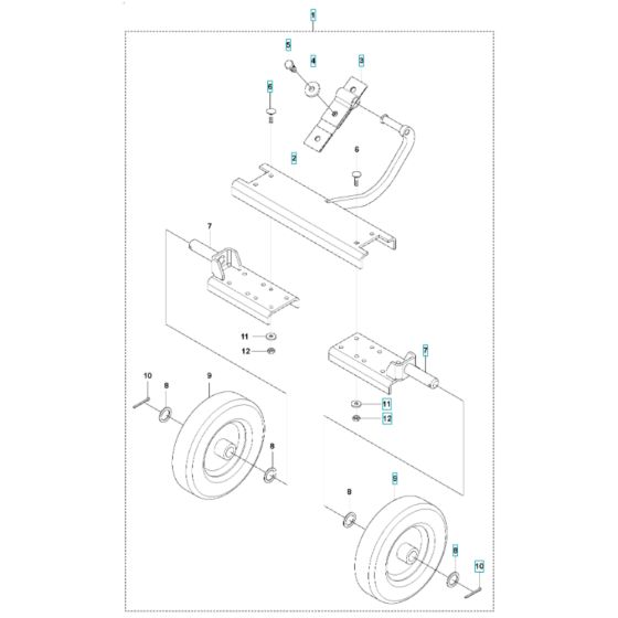 Transport Assembly for Husqvarna LG 300 Diesel Reversible Compactor