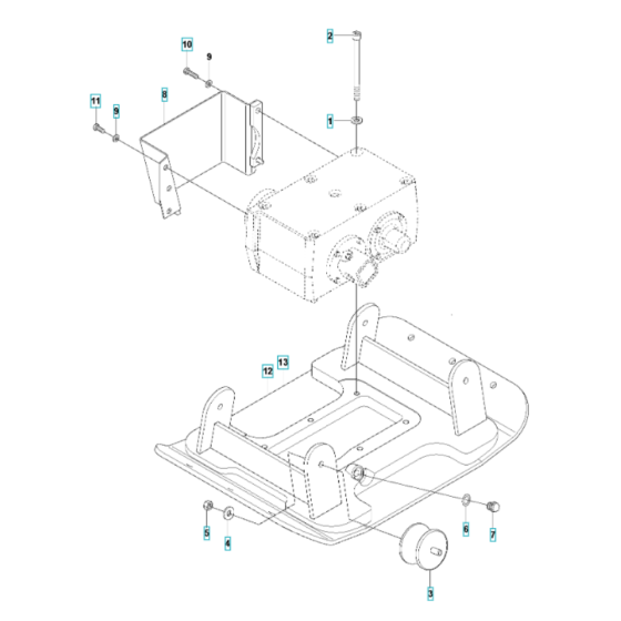 Ground Plate Assembly for Husqvarna LG 300 Petrol Reversible Compactor