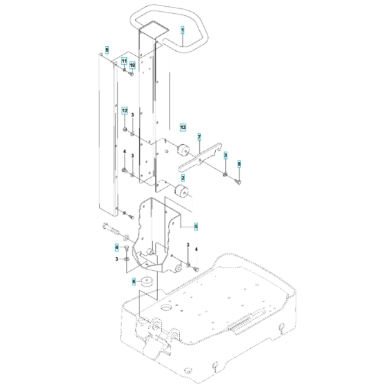 Handle Assembly for Husqvarna LG 300 Petrol Reversible Compactor