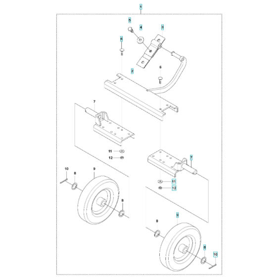 Transport Assembly for Husqvarna LG 300 Petrol Reversible Compactor