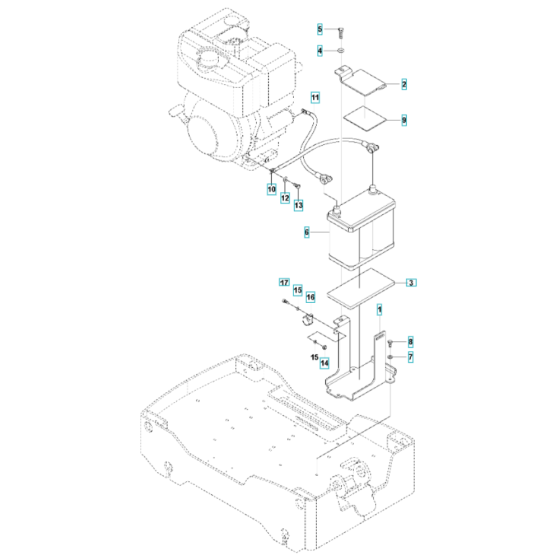 Battery Assembly for Husqvarna LG 400 Diesel Reversible Compactor