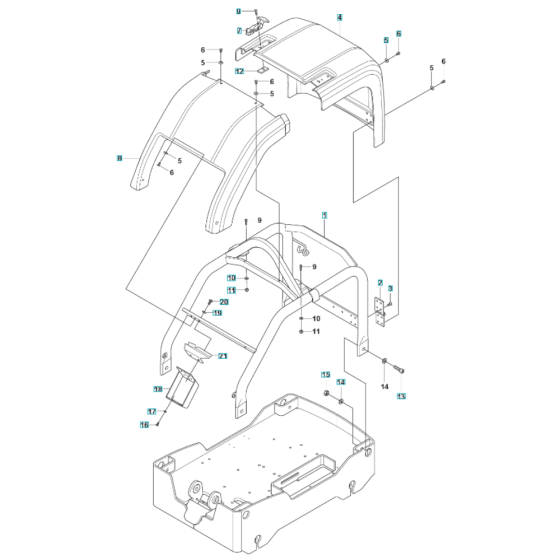 Frame Assembly for Husqvarna LG 400 Diesel Reversible Compactor