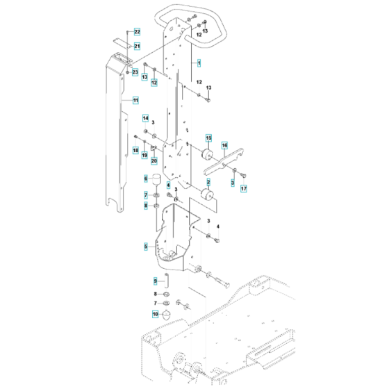 Handle Assembly for Husqvarna LG 400 Diesel Reversible Compactor