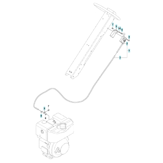 Throttle Control (Non-EPA) Assembly for Husqvarna LG 400 Diesel Reversible Compactor