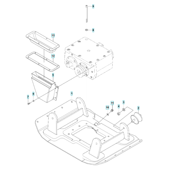 Ground Plate Assembly for Husqvarna LG 400 Petrol Reversible Compactor