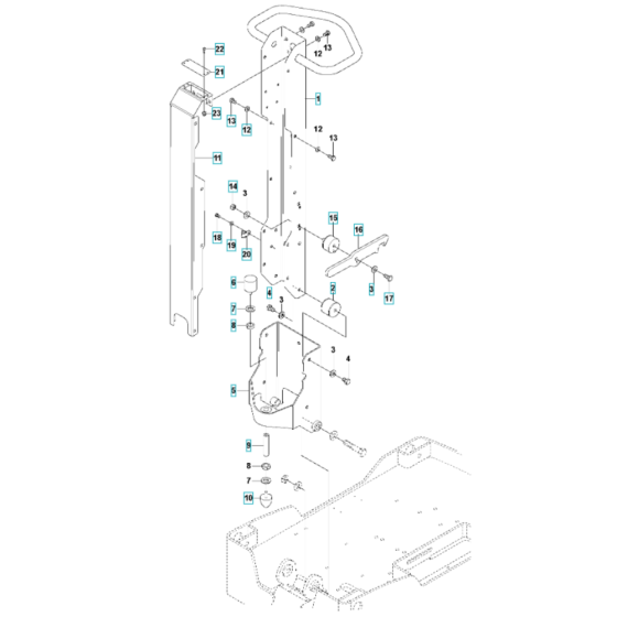 Handle Assembly for Husqvarna LG 400 Petrol Reversible Compactor