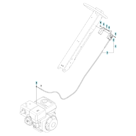 Throttle Control Assembly for Husqvarna LG 400 Petrol Reversible Compactor