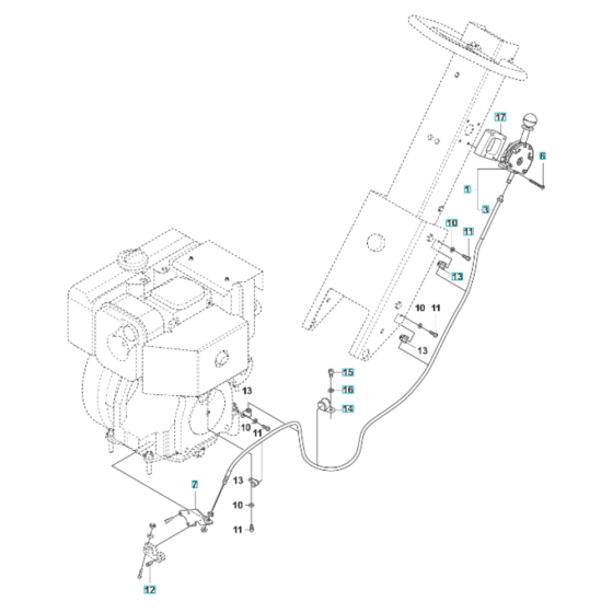 Throttle Control (EPA) Assembly for Husqvarna LG 504 Reversible Compactor