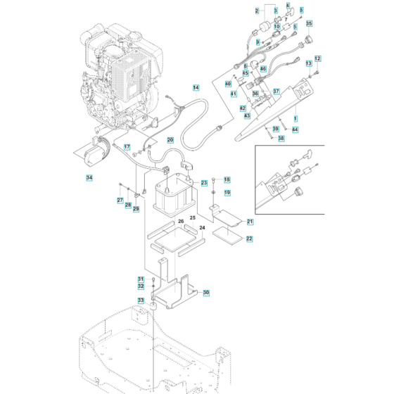 Electrical Assembly for Husqvarna LG 504 Reversible Compactor