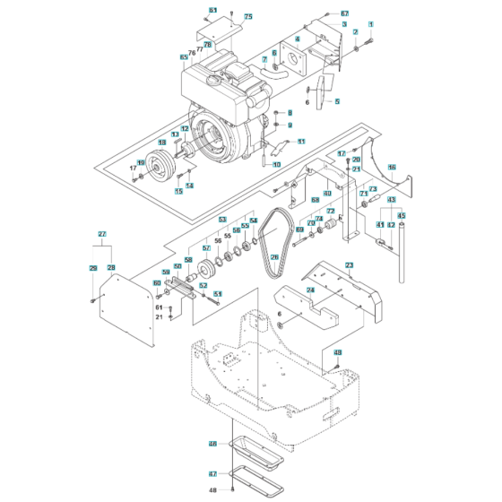 Engine Assembly for Husqvarna LG 504 Reversible Compactor